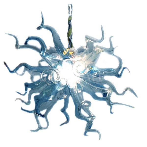 

75cm blue and clear murano blown glass chandelier hand made art lighting