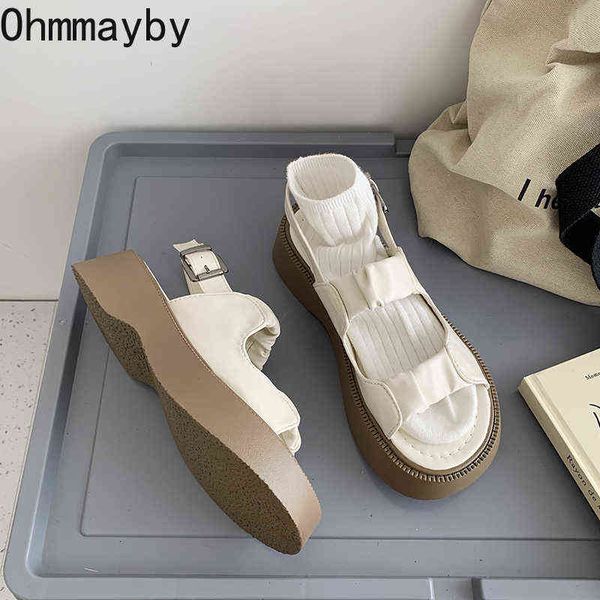 

sandals heel flat sandal shoe women comfort shoes 2022 women's open toe thick sole flower ladies 220704, Black