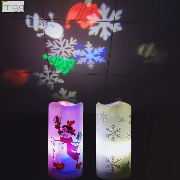 Fiocco di neve Pupazzo di neve Proiezione della luce notturna di Natale Decorazione di buon Natale per i regali per bambini Galaxy Light XMAS Lampada di proiezione 201203