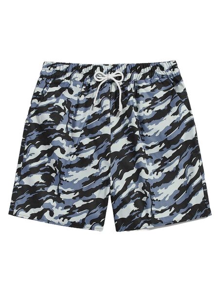 

romwe guys camo print drawstring shorts u3va#, White;black