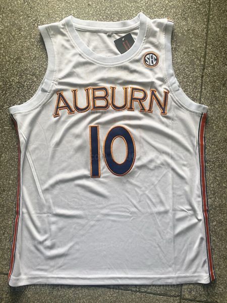 

auburn #10 jabari smith college basketball jersey stitched white shirt, Black;red