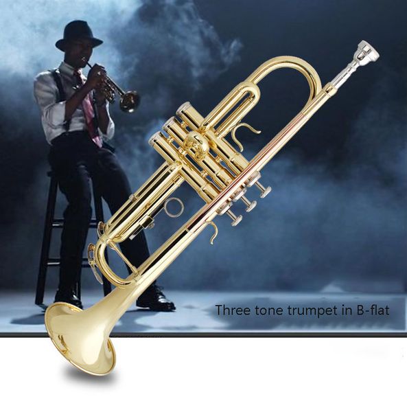 Trombeta de trompete de nível de jogador trompete b-flat no nível de teste de três tons a maior parte do