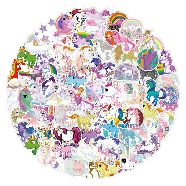 

waterproof 10/30/50/100pcs cute unicorn graffiti stickers aesthetic cartoon decals lapphone scrapbook diary luggage sticker kids toy car sti