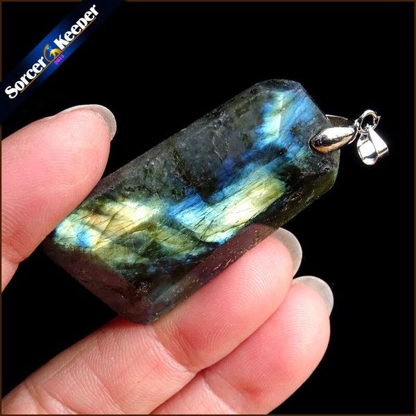 Collane con ciondolo Donna Uomo Gioielli di moda Pendenti con catena Labradorite all'ingrosso Pietra di luna Quarzo Pietra Colares Femininos YS458Pe