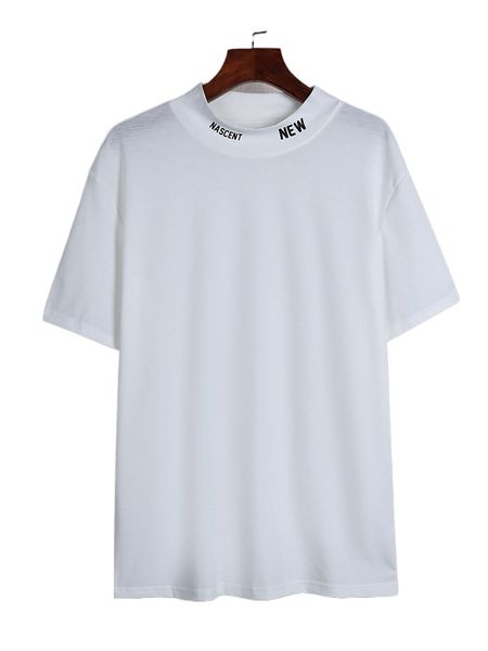 

men letter graphic mock neck tee c6iq#, White;black