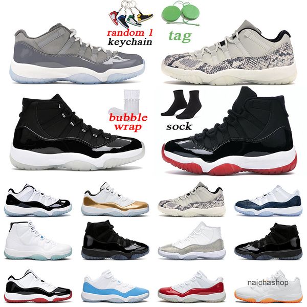 

men women 11s basketball shoes sports cool grey bright citrus concord low cherry outdoor mens trainer size 5.5-13, Black