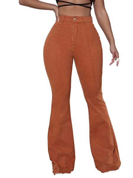 

sxy high waist flare leg jeans r3l4#, Blue