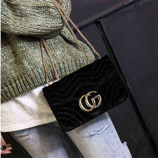 

small square bag women new single shoulder messenger bag velvet chain women's versatile atmosphere purses
