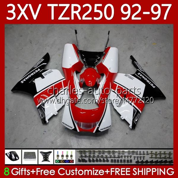 Carene per YAMAHA TZR 250 TZR250 R RR TZR-250 TZR250R 92 93 94 95 96 97 Corpo 117No.45 YPVS Bianco rosso blk 3XV TZR250-R 1992 1993 1994 1995 1996 1997 TZR250RR 92-97 Carrozzeria