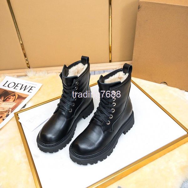 

boots winter outdoor snow boots women's short tube anti-skid waterproof warm shoes northeast large cotton lace up, Black