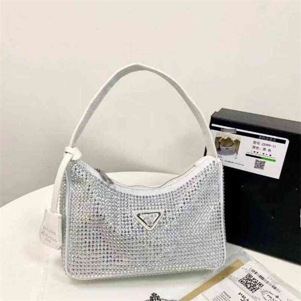 

women diamonds shoulder bags handbags luxurys designers crossbody bag backpack totes half moon hobo purses satin bj8g