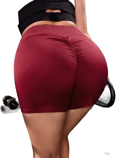 

plus softness scrunch butt sports shorts x6j4#, Black