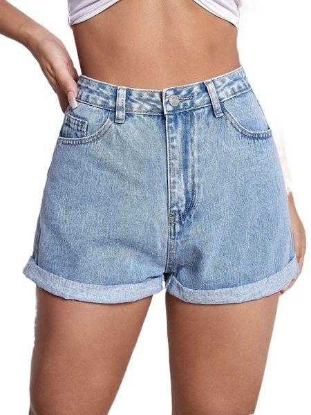 

light washed straight leg denim shorts p3jl#, White;black