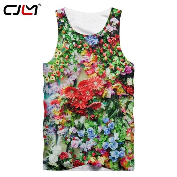 Canotta Uomo Moda Bodybuilding 3D Canotte Stampa Fiori bellissimi Divertenti Taglie forti Abbigliamento per uomo Estate senza maniche 220623