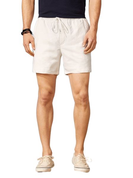 

men slant pockets drawstring waist shorts b6q9#, White;black