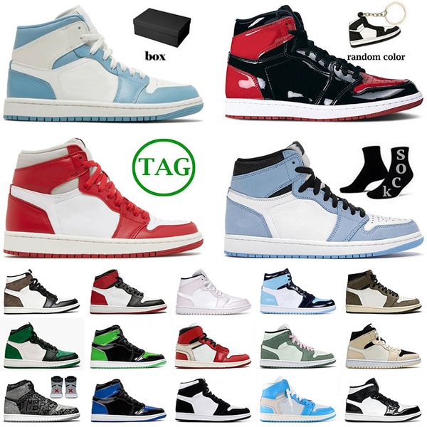 

with box jumpman 1 1s mens womens designer basketball shoes newstalgia high university blue panda bubble gum mid dutch green sports sneakers