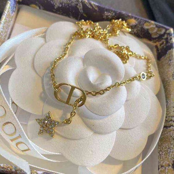 

jewel diamond star necklace gold adjustment simple light luxury fashion female clavicle chain, Black