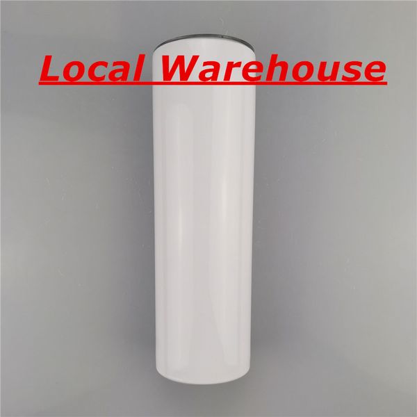 Local Warehouse 30oz Sublimation GERADE Trinkgläser mit Strohhalm Edelstahl-Wasserflaschen doppelt isolierte Tassen Trinkmilchbecher A12