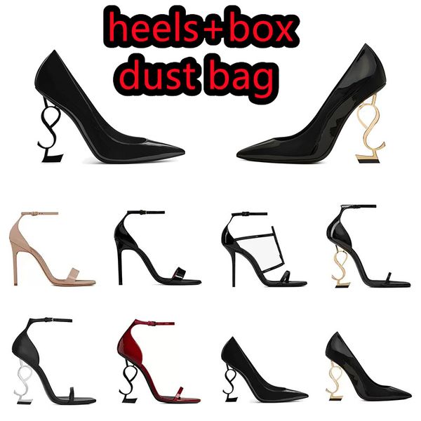 

designer heels women high heels dress shoes luxury patent leather gold tone triple black nuede red womens lady fashion sandals party wedding