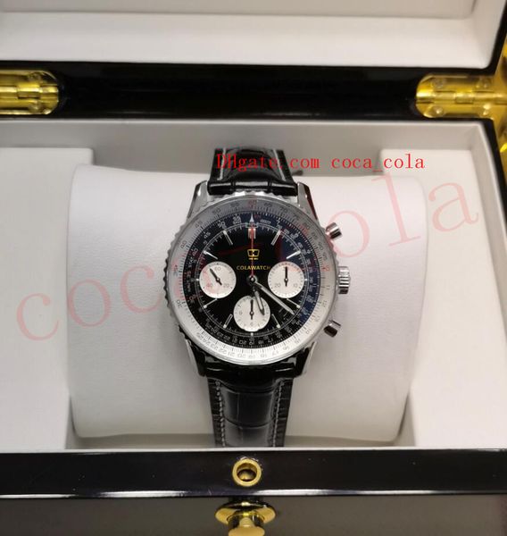 

original box watch fashion b-01 automatic chronograph black dial men's wristwatch 46mm 7750 men's mechanical auto men watches, Slivery;brown