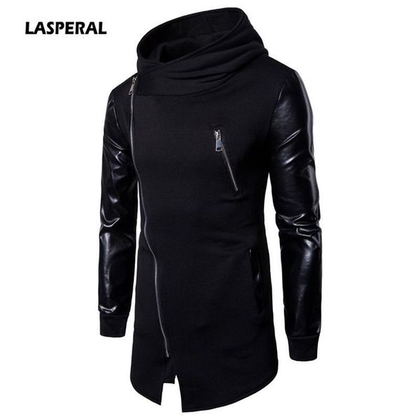 Lasperal Harajuku Mens Casual Hoodie Jackets PU