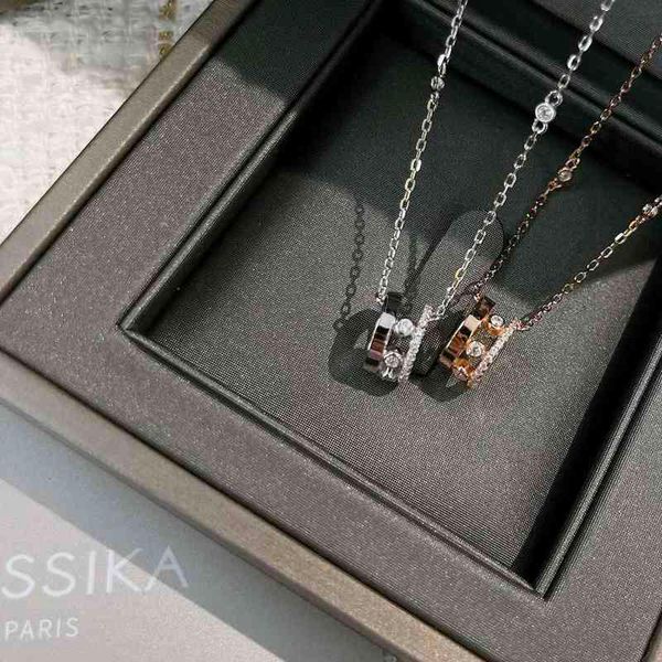 

plating 18k thick gold cnc flexible diamond necklace s925 sterling silver exquisite gift mobile diamond collection g220713