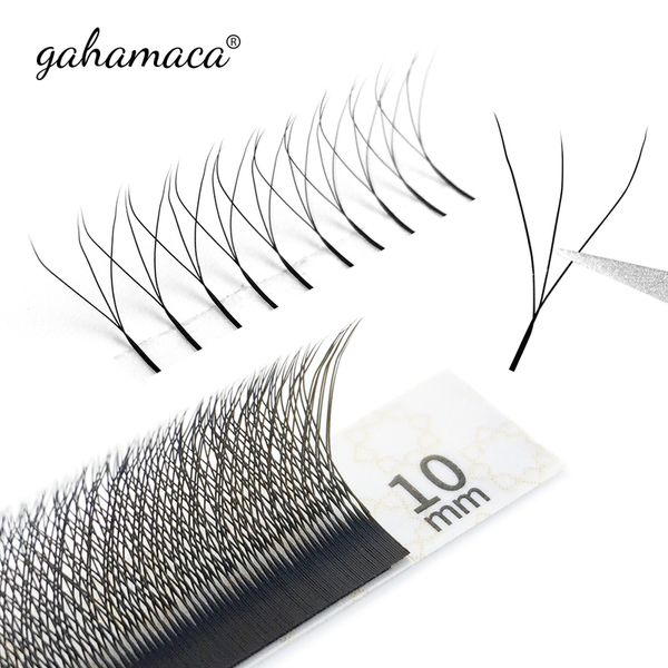 

gahamaca w shape eyelash extensions 3d premade volume fan lashes style comfortable faux mink natural 220524
