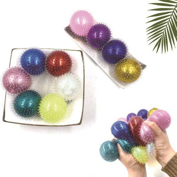 

fidget toys selling decompression vent ball gold powder burr ball children's pinch music toy water manufacturer direct sales