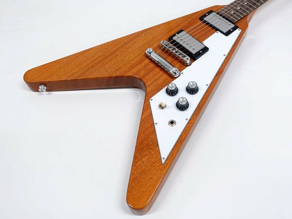 

flying v antique natural electric guitar#3