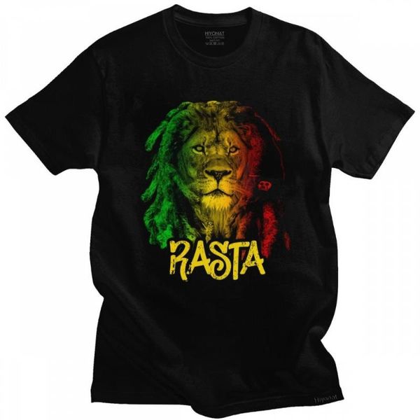 Camisetas masculinas Jamaica Flag Rasta T Shirt Masculina Cotton Leisure T-shirt Streetwear Hip Hop Tshirt manga curta Orgulho jamaicano Tee Tops Vestuário