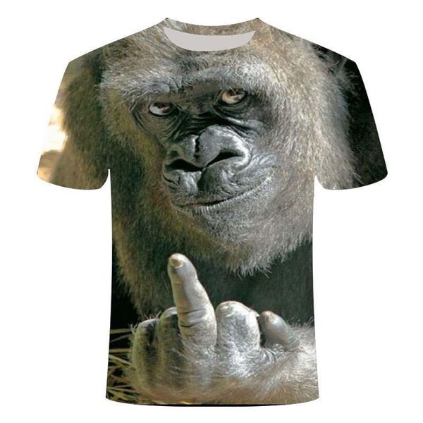 T-shirt da uomo T-shirt da uomo orangutan / scimmia T-shirt con stampa 3d T-shirt divertenti Top manica corta O-Collo Abiti estivi