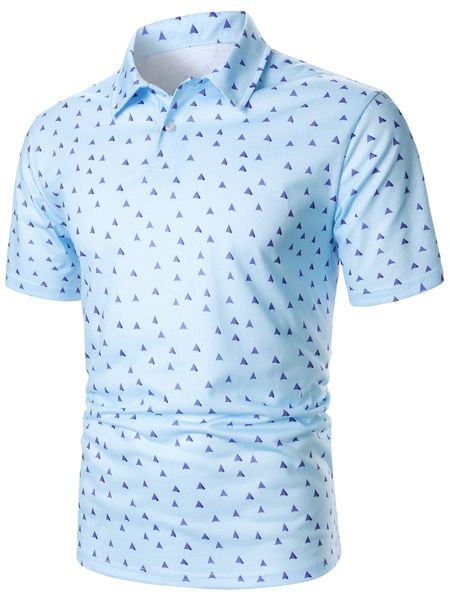 

men geo print polo shirt v5du#, White;black