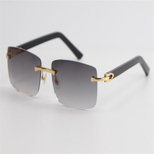 

new rimless black plank sunglasses 8200757 fashion glasses transparent frames with clear large square sunglasses237m, White;black
