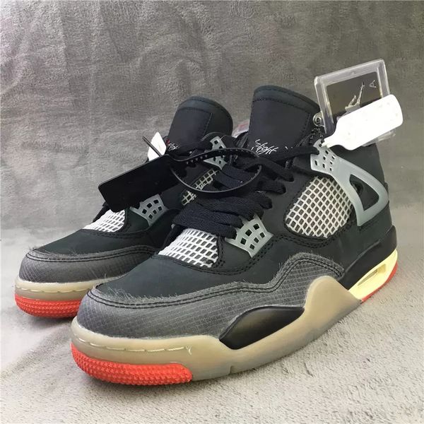 

mens shoes jumpman 4 iv 4s sail sp retro basketball shoe sports sneakers color muslin black red colorway size 36-47.5