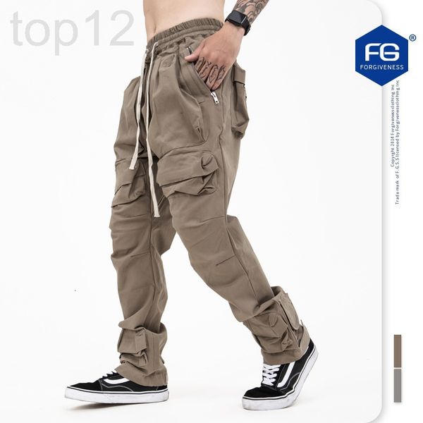 

men's pants designer fg menswear chunqiu chaopai minority high street multi pocket functional tooling tactical pants casual men fq1j, Black