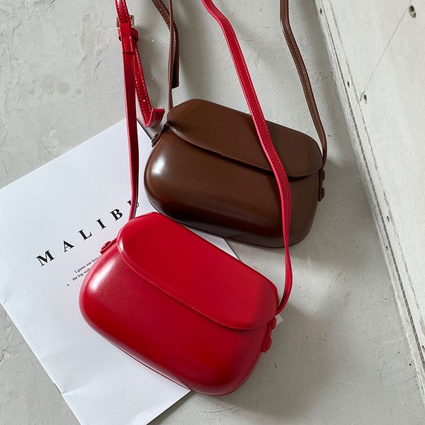 

retro ins red saddlebag mini crossbody small bag female versatile simple