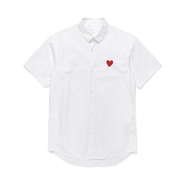

designer shirts comm des garcons mens tracksuit play cotton breathable women clothes short sleeve with heart for lovers stripes loose shirts, White;black