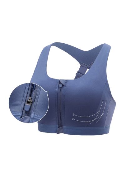 

glowmode zip front high support sports bra 95sw#, Gray