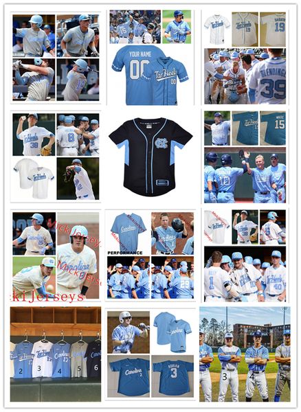 

2022 ncaa custom unc north carolina tar heels stitched baseball jersey 3 kyle datres 25 daniel bard alex white 13 dustin ackley andrew carig, Black
