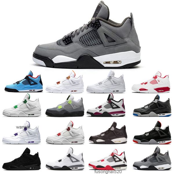 

2022 4 4s basketball shoes men woman black cat court purple university red neon bred alternate motorsport orange metallic white cement grey