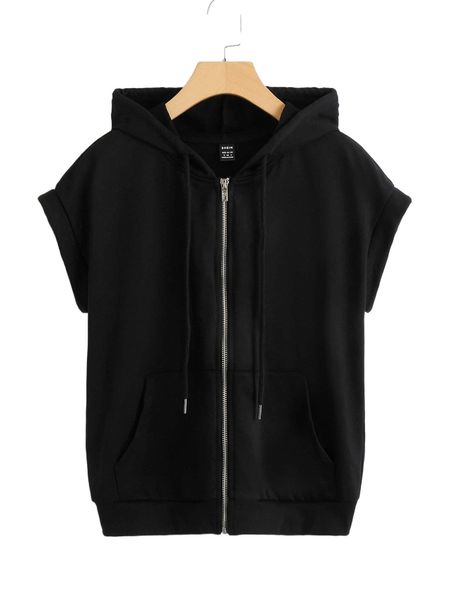 

kangaroo pocket hooded sweatshirt i7vd#, Black