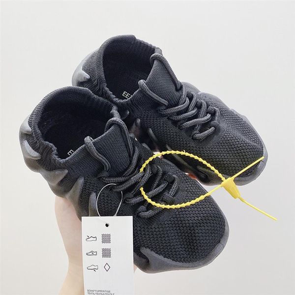 

babys kids sneakers ocs super soft children's shoes flying woven fabric size 27-36 black color175b, Black;red