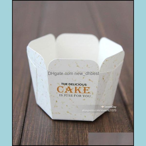 Cupcake Bakeware Cucina Sala da pranzo Bar Casa Giardino Carta da forno Tazze Custodia Focaccina usa e getta Torta quadrata Fodere per tazze Scatole Custodie per matrimonio