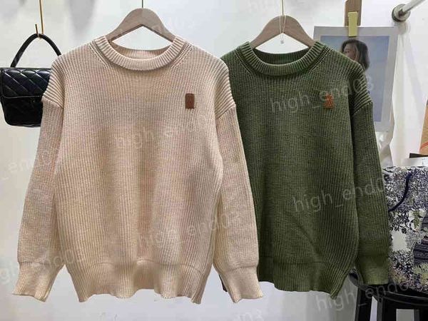

designer womens sweaters fashion simple solid color round neck long sleeve sweater luxury women clothing apparel, White;black
