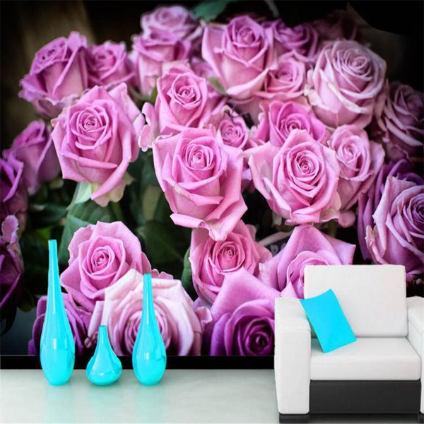 

papel de parede roses pink color flowers p 3d wallpaper murals,living room tv sofa wall bedroom wall papers home decor