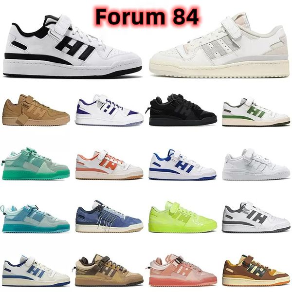 Кроссовки Bad Bunny Forum 84 Первый кафе Originals High Low Men Women The Tranle Black Grey Bright Blue Yellow Pink Brown Sports Trainer 36-45