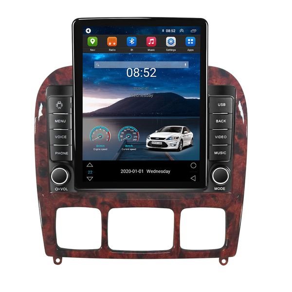 R￡dio GPS de v￭deo GPS 9 polegadas Android MP5 Multimedia Player para 1998-2005 Mercedes Benz S Classe W220