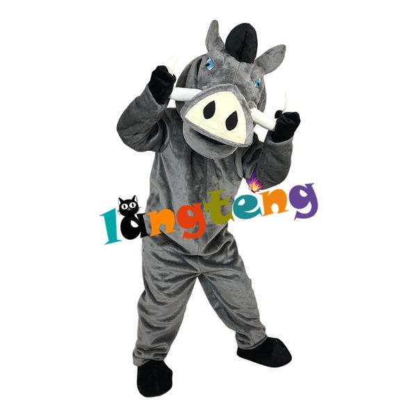 

mascot doll costume 969 grey wild boar mascot costume character cartoon outfit marketing planning, Red;yellow