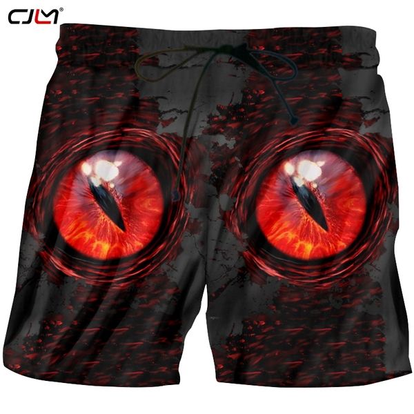 

man colorful shorts 3d printed personality red eyes terror mens spandex boardshorts wholesale 220623, White;black