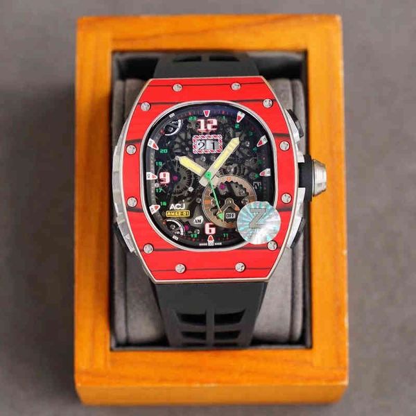 N Factory Luxus Designer Herren Mechanische Uhr Weinfass Rm6201 Serie Automatik Carbonfaserband Mode Schweizer Uhrwerk W5452464 YFLUT PZR2